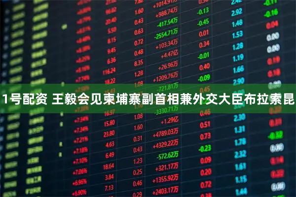 1号配资 王毅会见柬埔寨副首相兼外交大臣布拉索昆